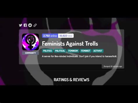 feminists against trolls discord server.